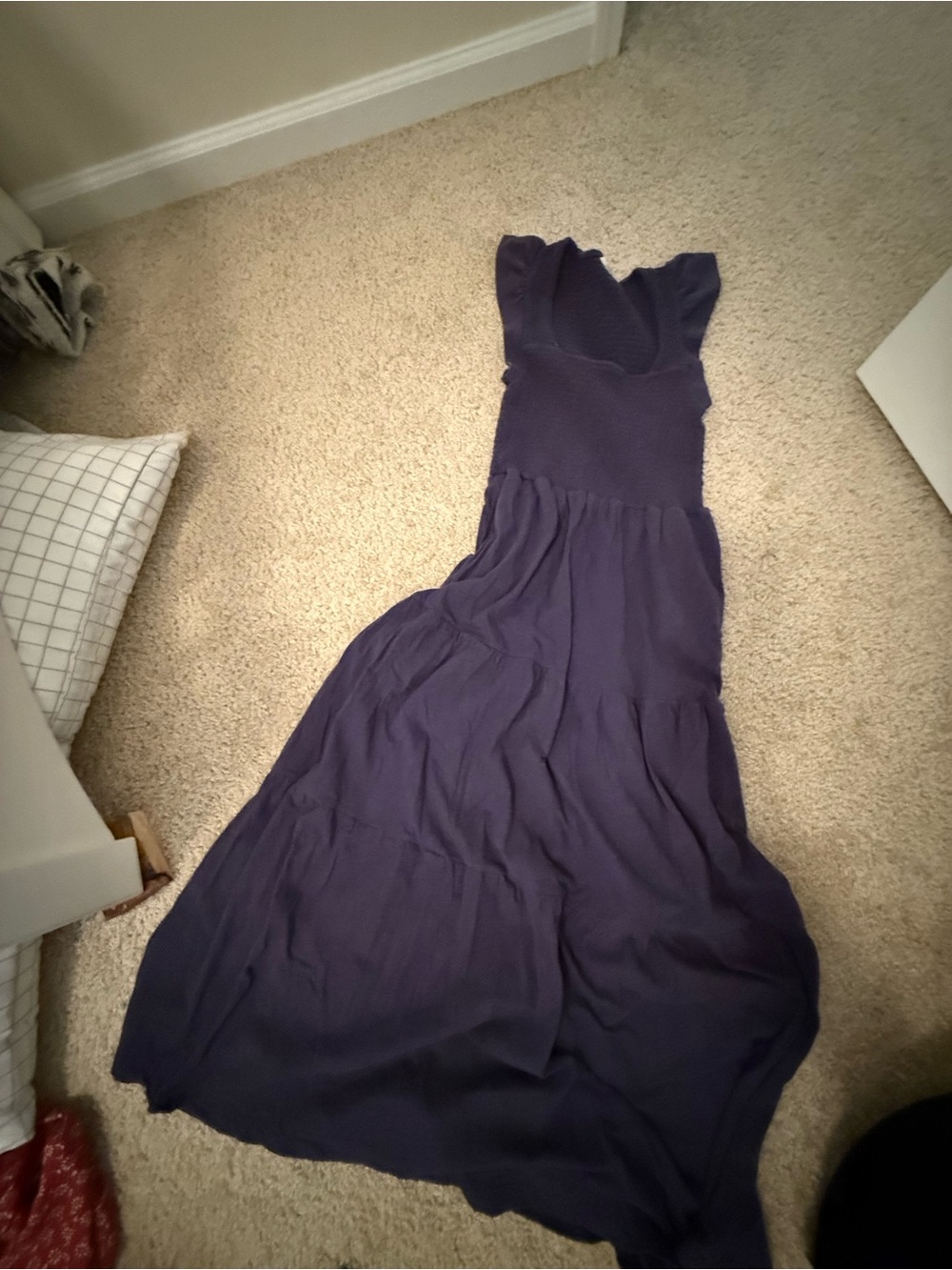 Lucky Brand Deep Navy Tiered Maxi Dress
